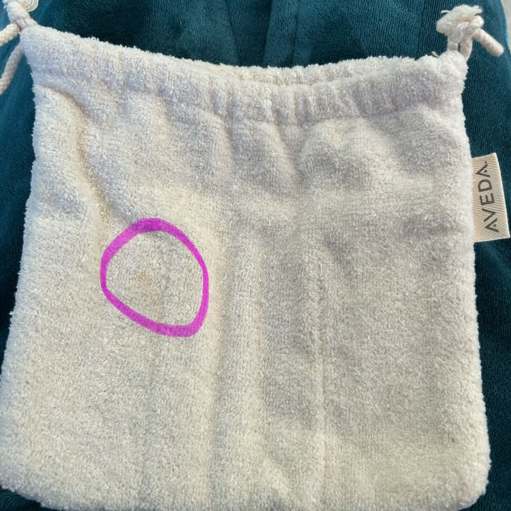 AVEDA Cream Terry Drawstring Pouch - Picture 7 of 8